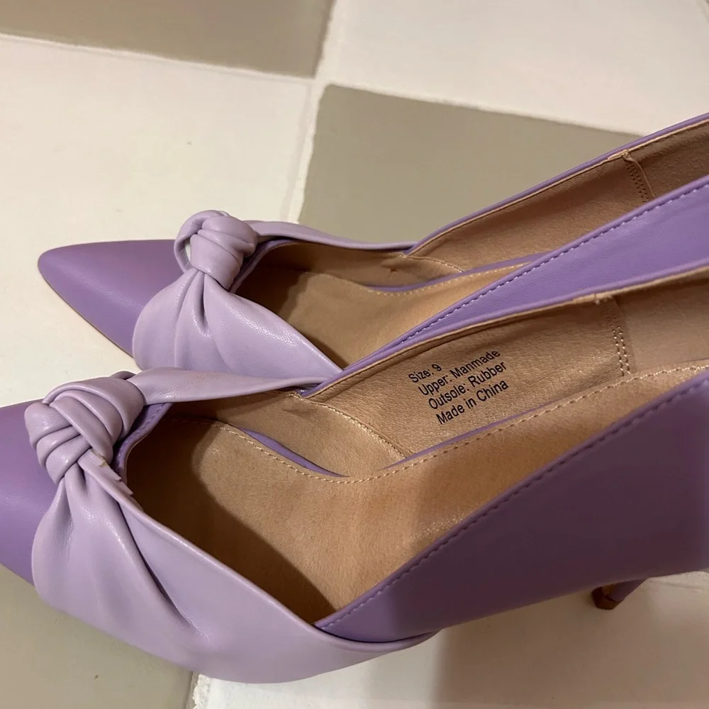 New York & Company Lilac Knot Pointed-Toe Pumps